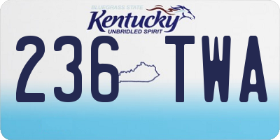 KY license plate 236TWA