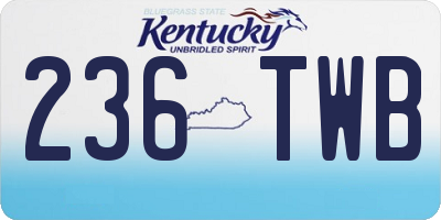 KY license plate 236TWB