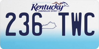 KY license plate 236TWC