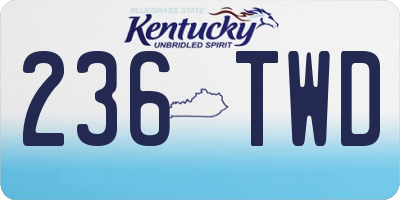 KY license plate 236TWD