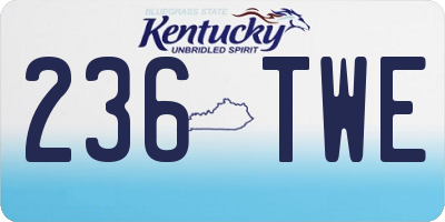 KY license plate 236TWE