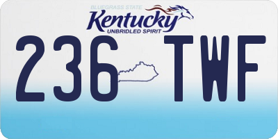 KY license plate 236TWF