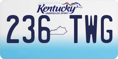 KY license plate 236TWG