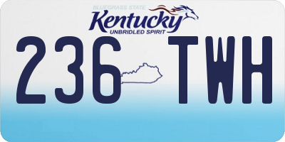 KY license plate 236TWH