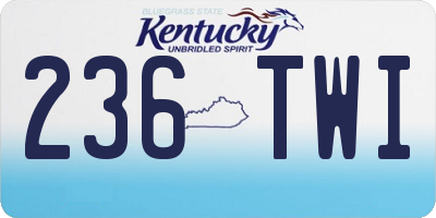KY license plate 236TWI