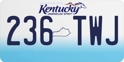 KY license plate 236TWJ