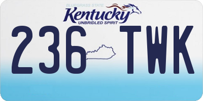 KY license plate 236TWK