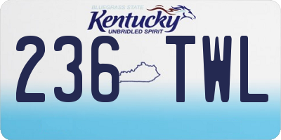 KY license plate 236TWL