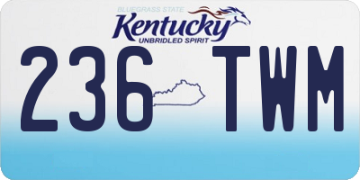 KY license plate 236TWM