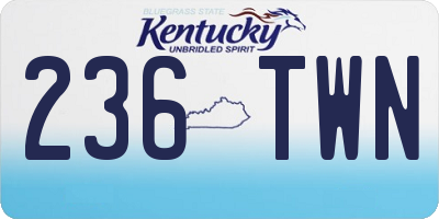KY license plate 236TWN