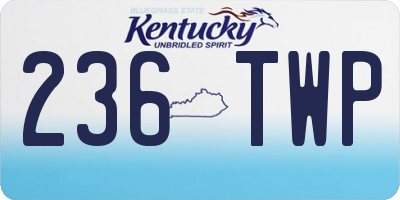 KY license plate 236TWP