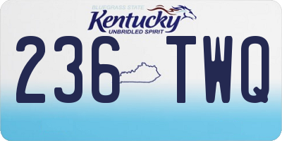 KY license plate 236TWQ
