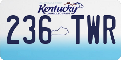 KY license plate 236TWR