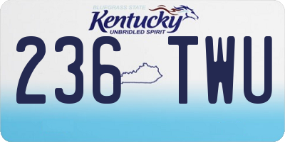 KY license plate 236TWU