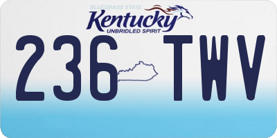KY license plate 236TWV