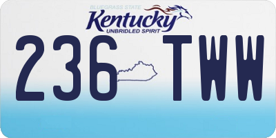 KY license plate 236TWW