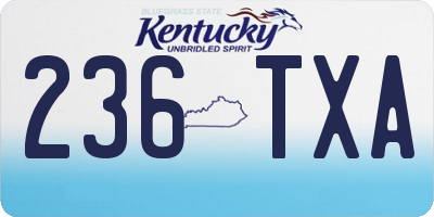 KY license plate 236TXA