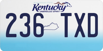 KY license plate 236TXD