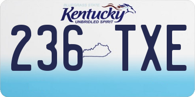 KY license plate 236TXE