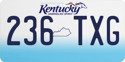 KY license plate 236TXG