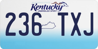 KY license plate 236TXJ