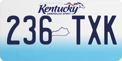 KY license plate 236TXK