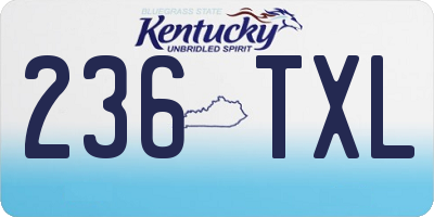 KY license plate 236TXL