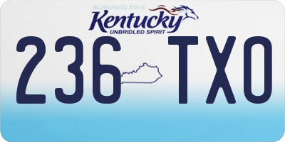 KY license plate 236TXO