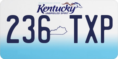 KY license plate 236TXP