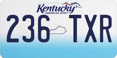 KY license plate 236TXR
