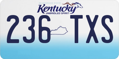 KY license plate 236TXS