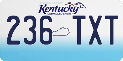 KY license plate 236TXT