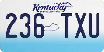 KY license plate 236TXU