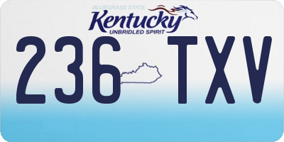 KY license plate 236TXV