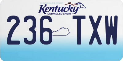 KY license plate 236TXW