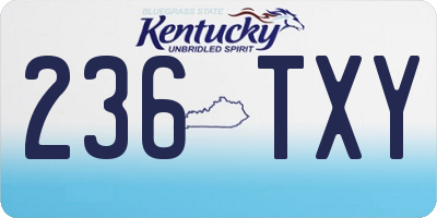 KY license plate 236TXY