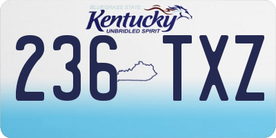 KY license plate 236TXZ