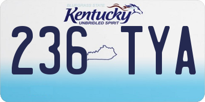 KY license plate 236TYA
