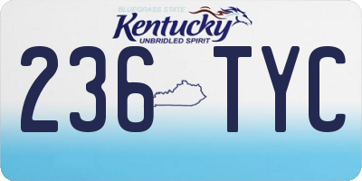 KY license plate 236TYC