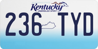 KY license plate 236TYD