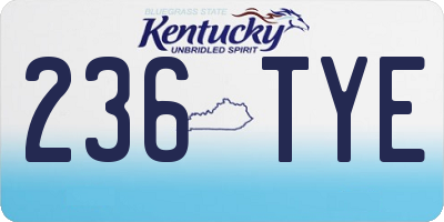 KY license plate 236TYE