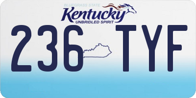 KY license plate 236TYF