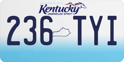 KY license plate 236TYI