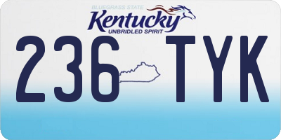 KY license plate 236TYK