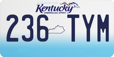 KY license plate 236TYM