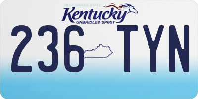 KY license plate 236TYN