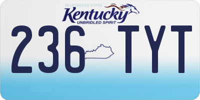 KY license plate 236TYT