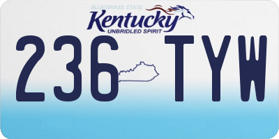 KY license plate 236TYW