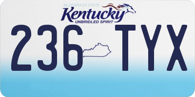 KY license plate 236TYX
