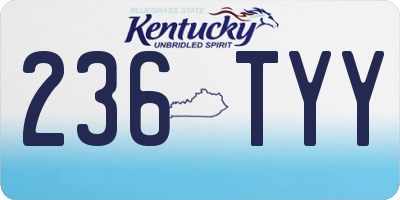 KY license plate 236TYY